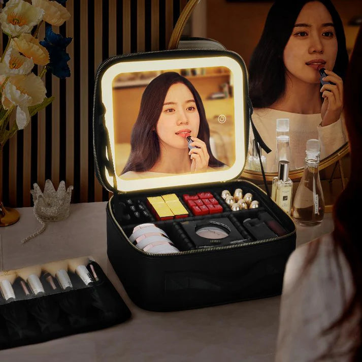 GlamMirror Case - Cosmetiquera con luz led – Glam by SK ǀ Tienda de Belleza